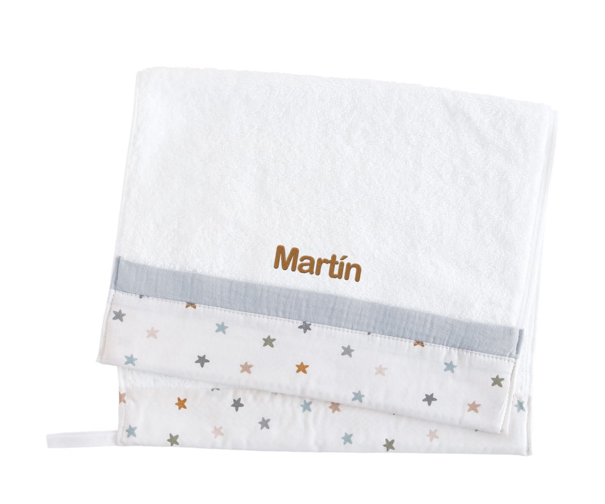 Toalla Guardería Little Stars Blue Personalizable