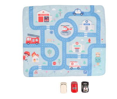Gioco Tovaglietta Rescue Circuit + 3 Veicoli a Frizione
