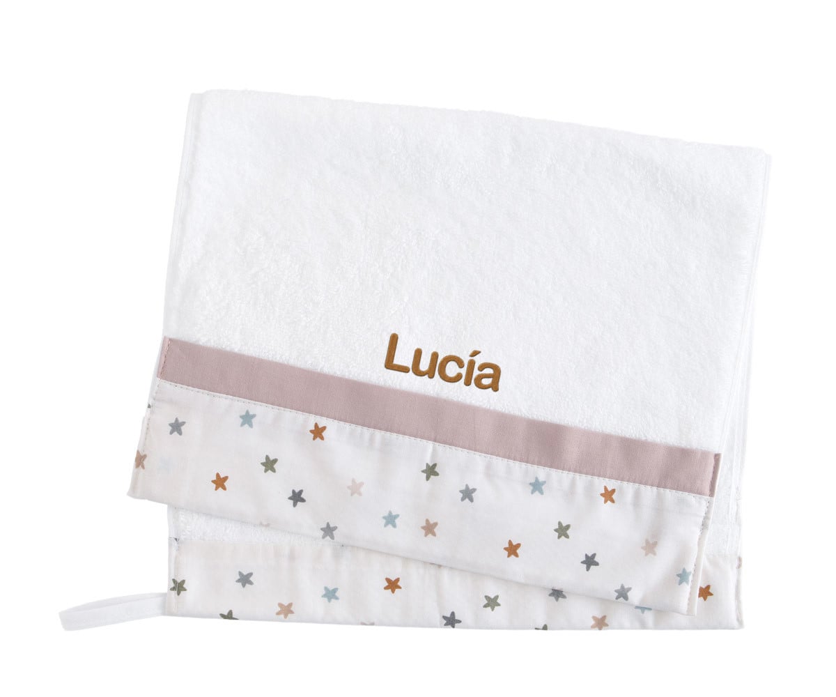 Toalla Guardería Little Stars Pink Personalizable Personalizable
