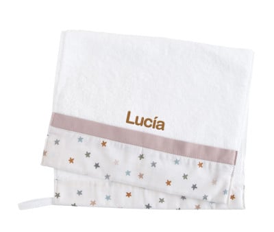 Toalla Guardería Little Stars Pink Personalizable Personalizable