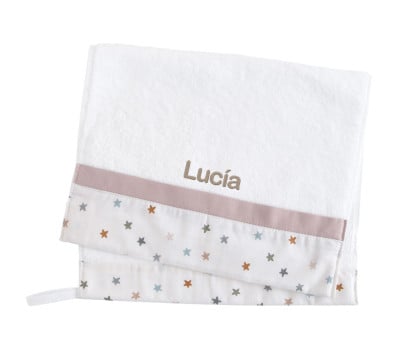 Toalla Guardería Little Stars Pink Personalizable Personalizable