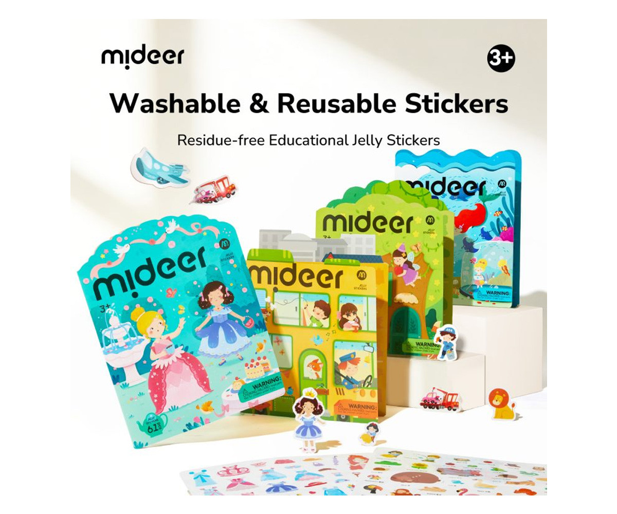 Set di Sticker Jelly Riutilizzabili Mideer Princess Dress Up