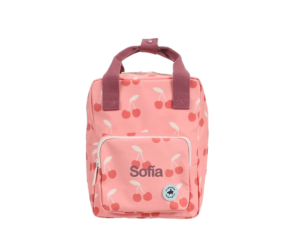 Zaino Piccolo Studio Ditte Race Cherries Pink Personalizzabile