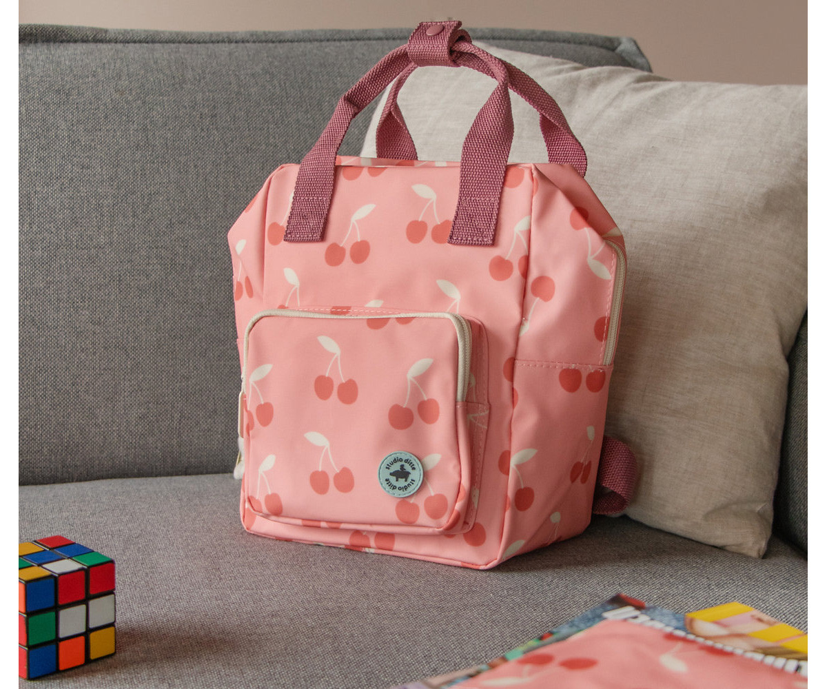 Zaino Piccolo Studio Ditte Race Cherries Pink Personalizzabile