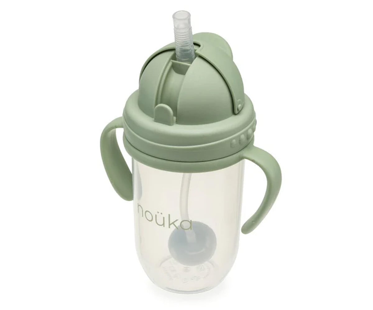Copo anti-derrame Non-Spill com palhinha flexível, capacidade  260 ml Moss