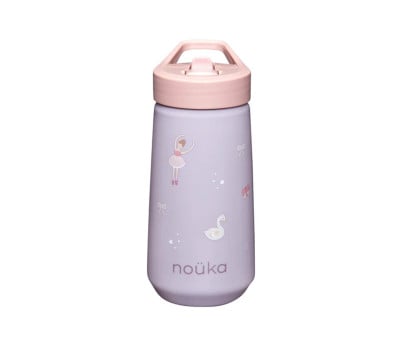 Garrafa de plástico com tampa flip-top e palhinha 
400 ml Bailarina