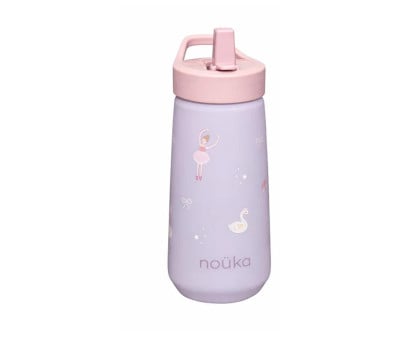 Garrafa de plástico com tampa flip-top e palhinha 
400 ml Bailarina