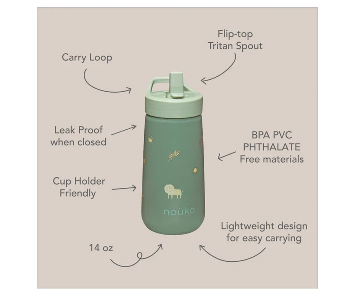 Garrafa de plástico com tampa flip-top e palhinha
400 ml Sloth Jungle