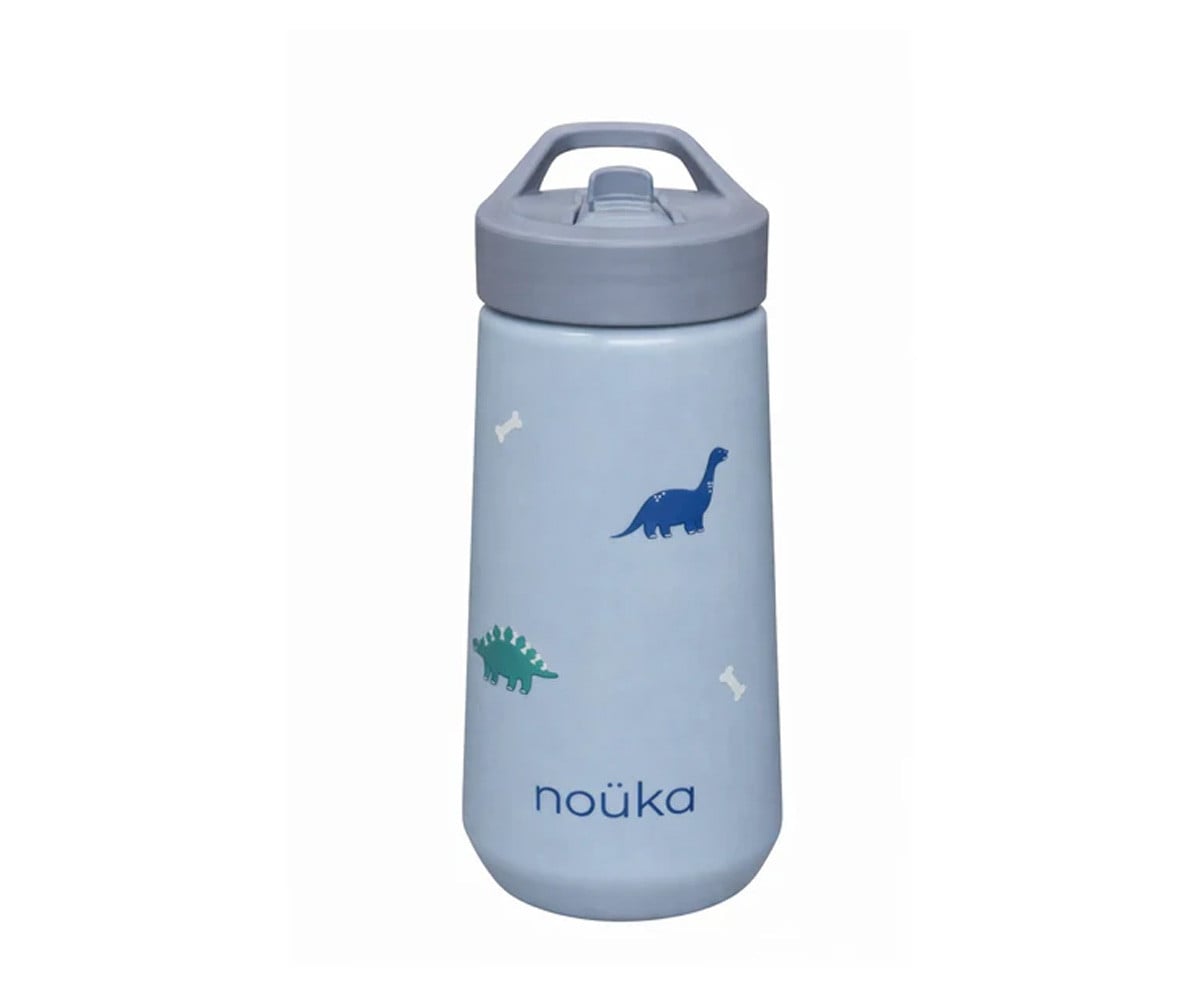 Garrafa de plástico com tampa flip-top e palhinha
400 ml Dino