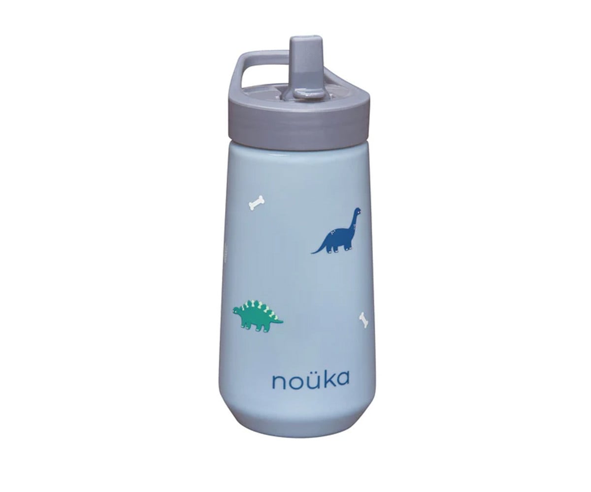 Garrafa de plástico com tampa flip-top e palhinha
400 ml Dino