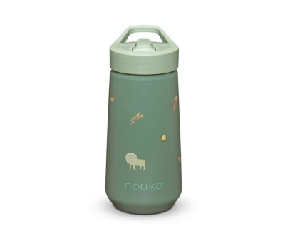 Garrafa de plástico com tampa flip-top e palhinha 
400 ml Safari