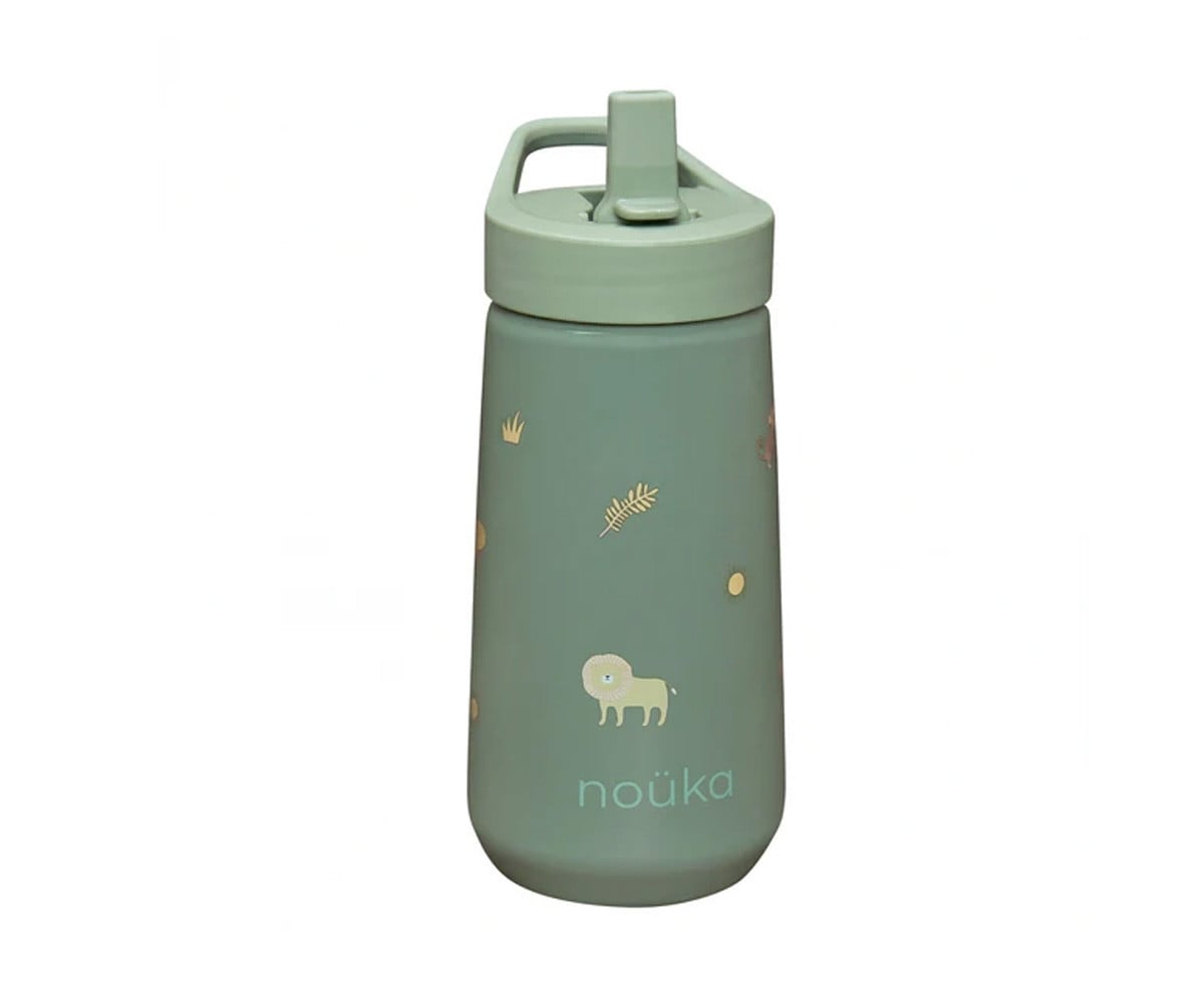 Garrafa de plástico com tampa flip-top e palhinha 
400 ml Safari
