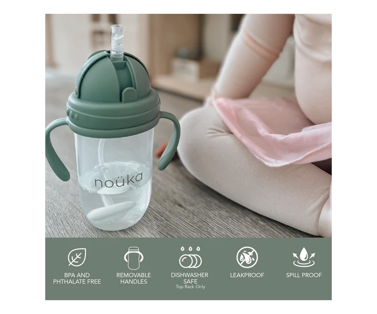 Copo anti-derrame Non-Spill com palhinha flexível 260 ml Wave