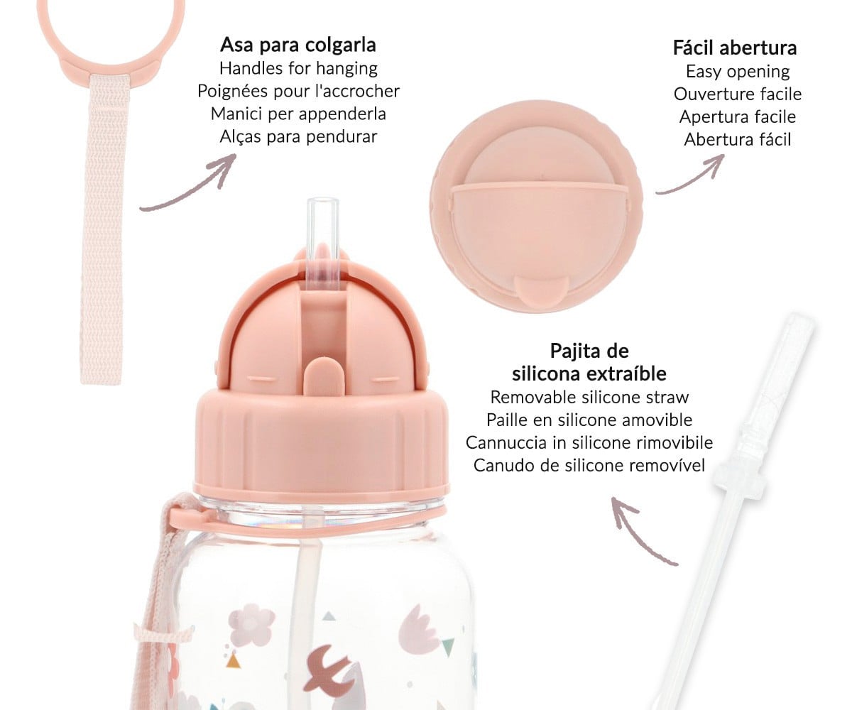 Garrafa de plástico personalizável Geometric Nature M2
