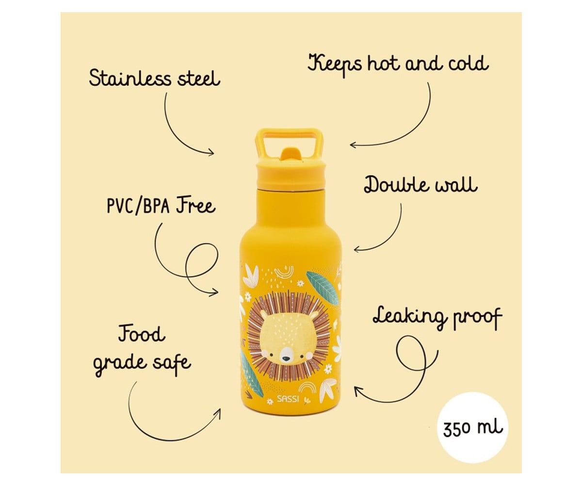 Botella Térmica con Pajita León 350ml