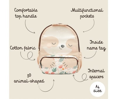 Mochila Grande Personalizable Perezoso