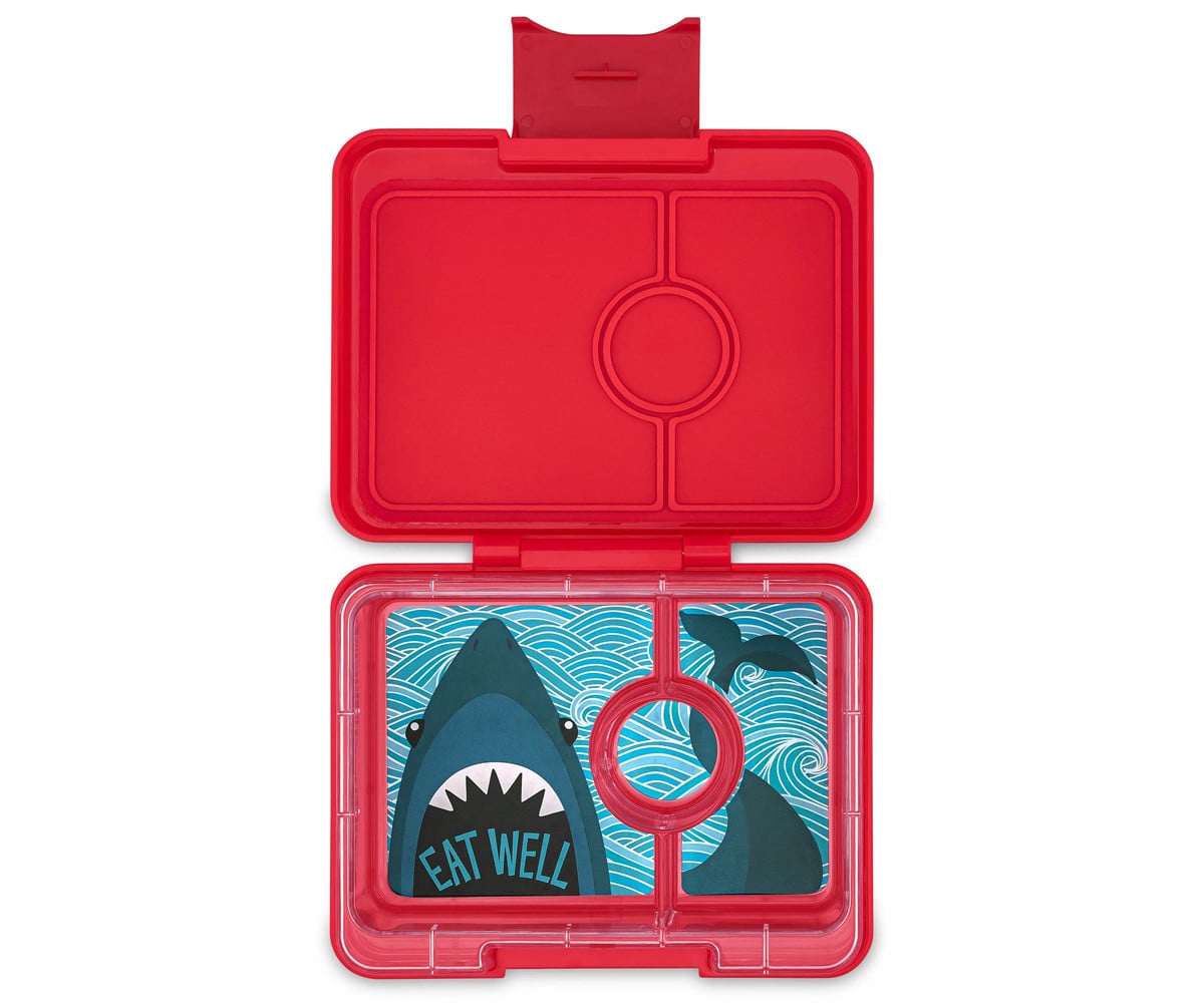 Caja Almuerzo Snack  Bandeja Shark Wow Red 3 Compartimentos