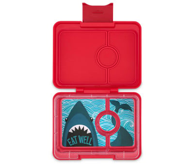 Caja Almuerzo Snack  Bandeja Shark Wow Red 3 Compartimentos