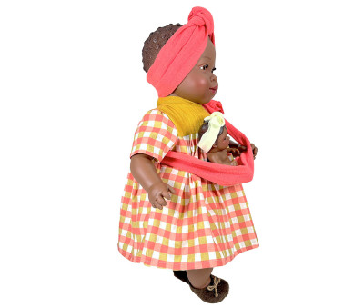 Boneca Maria com bebê Vichy
