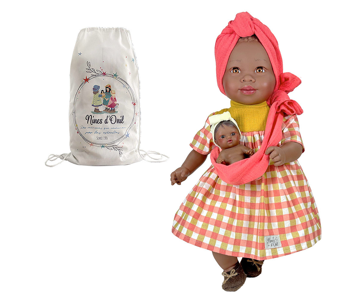 Boneca Maria com bebê Vichy