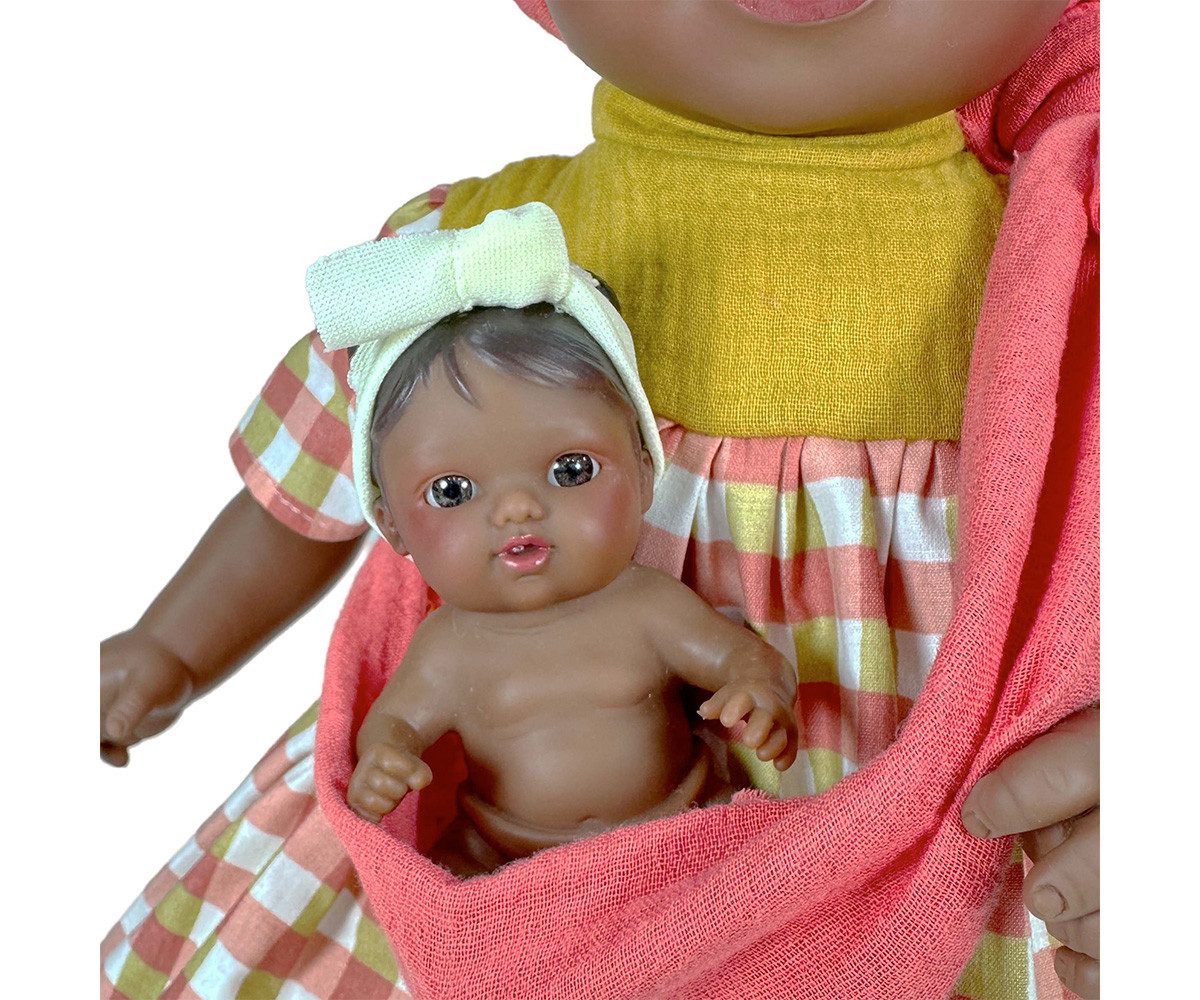 Boneca Maria com bebê Vichy