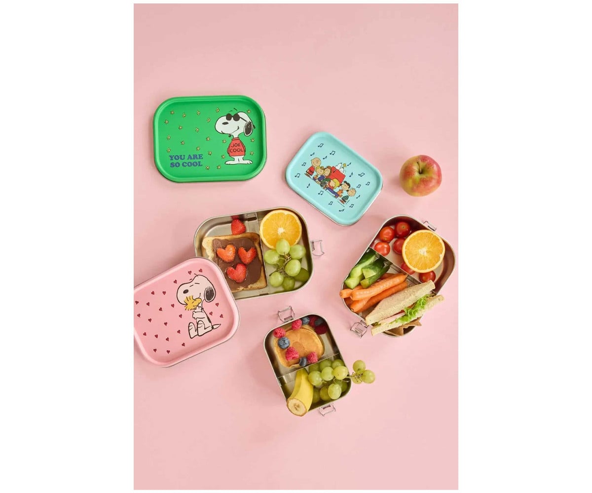 Grande Boîte à Lunch en Acier Inoxydable Snoopy Green