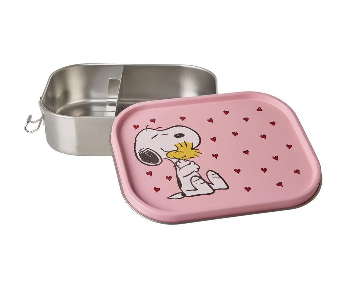 Grande Boîte à Lunch en Acier Inoxydable Snoopy Pink