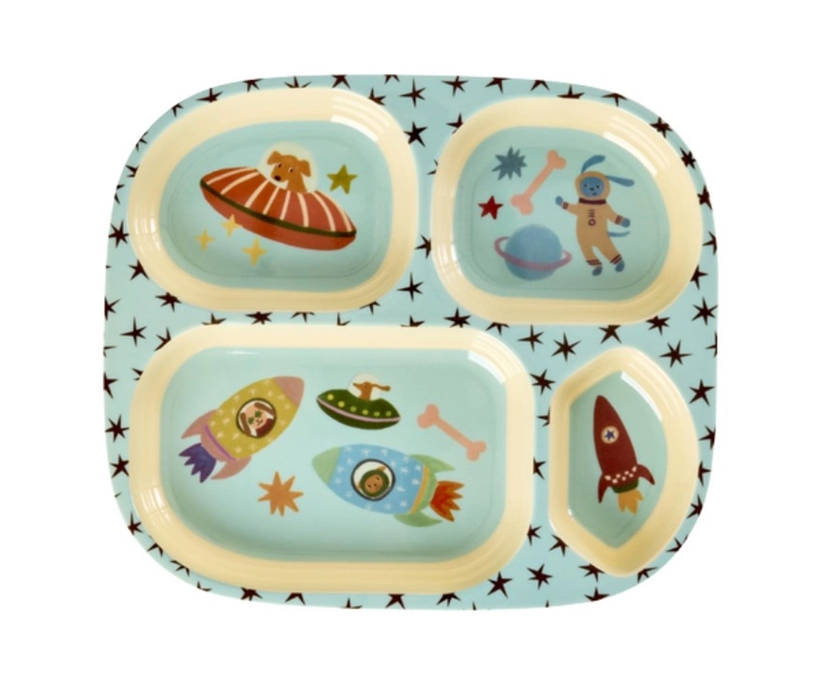 Assiette à Compartiments En Mélamine Dogs in Space
