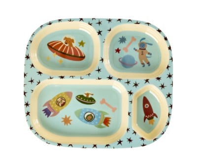 Assiette à Compartiments En Mélamine Dogs in Space