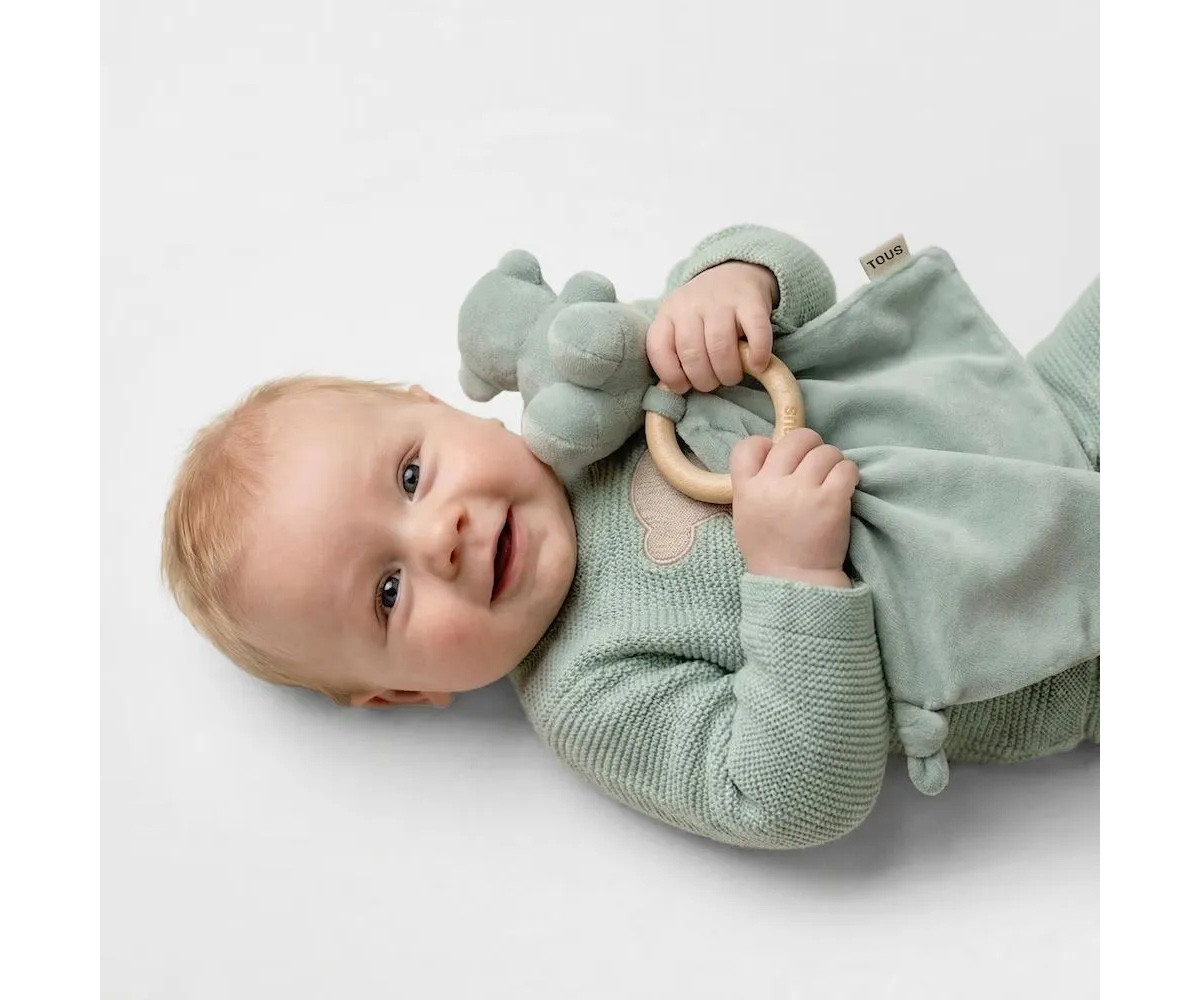 Doudou TOUS Baby con Anilla de Madera Personalizable Bruma