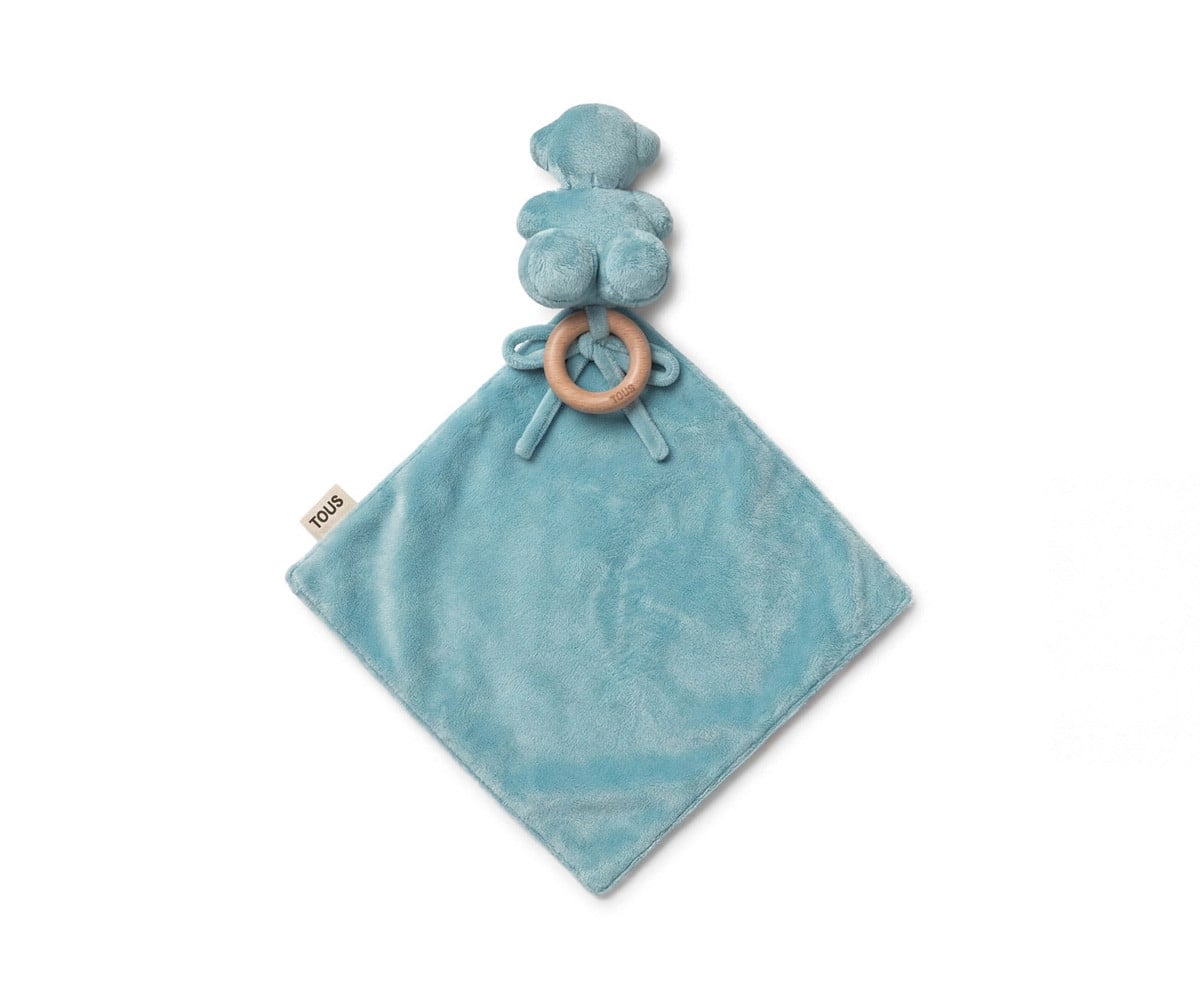 Doudou TOUS Baby con Anilla de Madera Personalizable Celeste