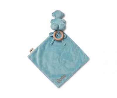 Doudou TOUS Baby con Anilla de Madera Personalizable Celeste