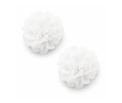 Pack 2 Pinzette Rosetta Chiffon Bianco