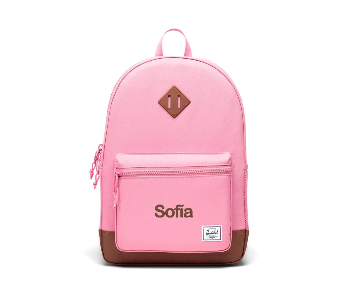 Mochila Personalizável Herschel Heritage Youth Cashmere Rose Saddle Brown