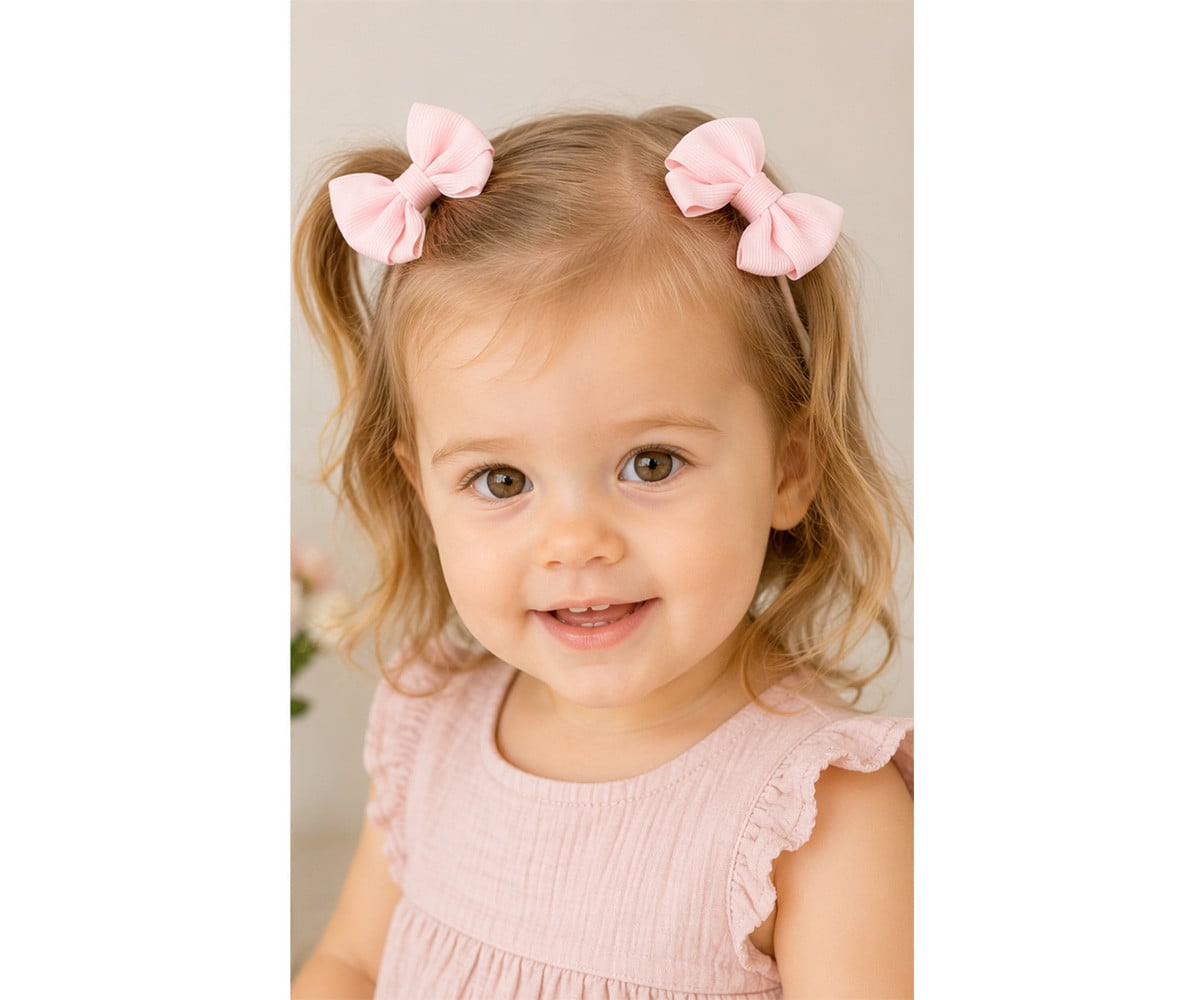 2 Gomas de Pelo Rosa Bebé