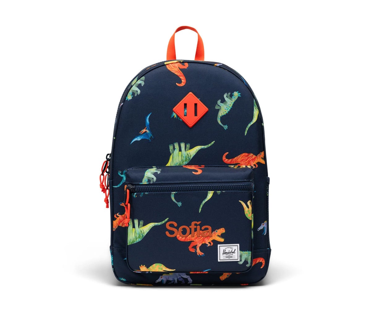 Zaino Herschel Heritage Youth New Dinos Darkest Navy Personalizzabile