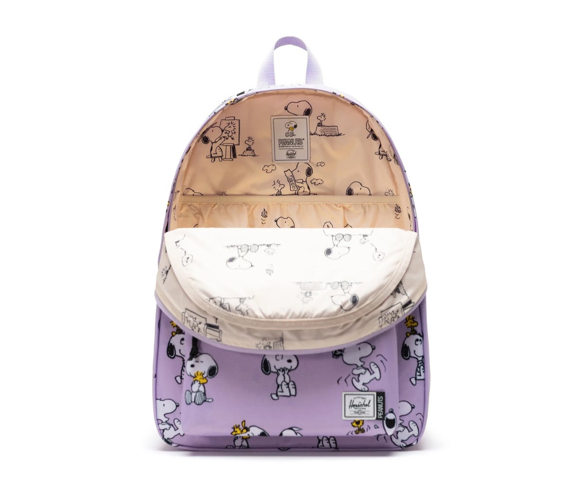 Mochila Herschel Classic XL personalizável Peanuts® em tons pastel lilás