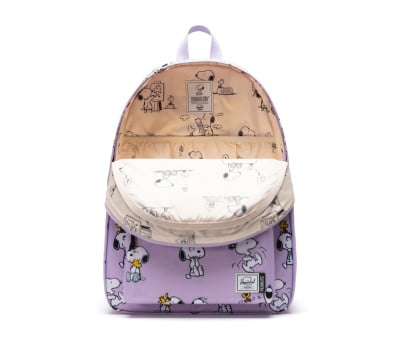 Mochila Herschel Classic XL personalizável Peanuts® em tons pastel lilás