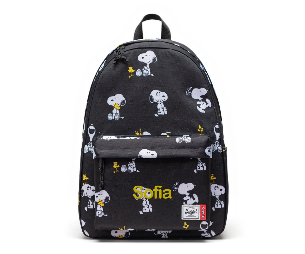 Mochila preta Peanuts® personalizável Herschel Classic XL
