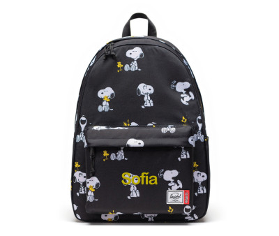 Mochila preta Peanuts® personalizável Herschel Classic XL