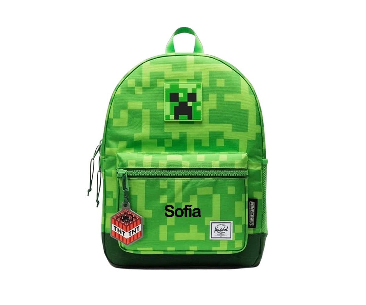 Mochila Creeper Minecraft personalizável para crianças Herschel New Heritage