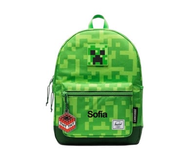 Mochila Creeper Minecraft personalizável para crianças Herschel New Heritage
