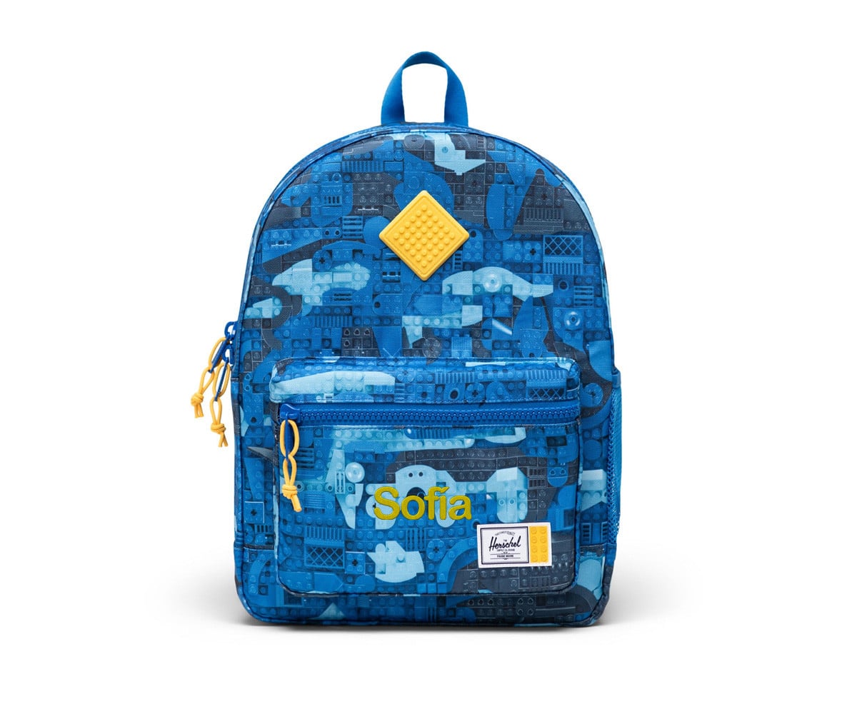 Zaino Herschel LEGO Heritage Kids New Abstract Bricks Blue Personalizzabile