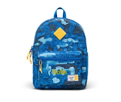 Zaino Herschel LEGO Heritage Kids New Abstract Bricks Blue Personalizzabile