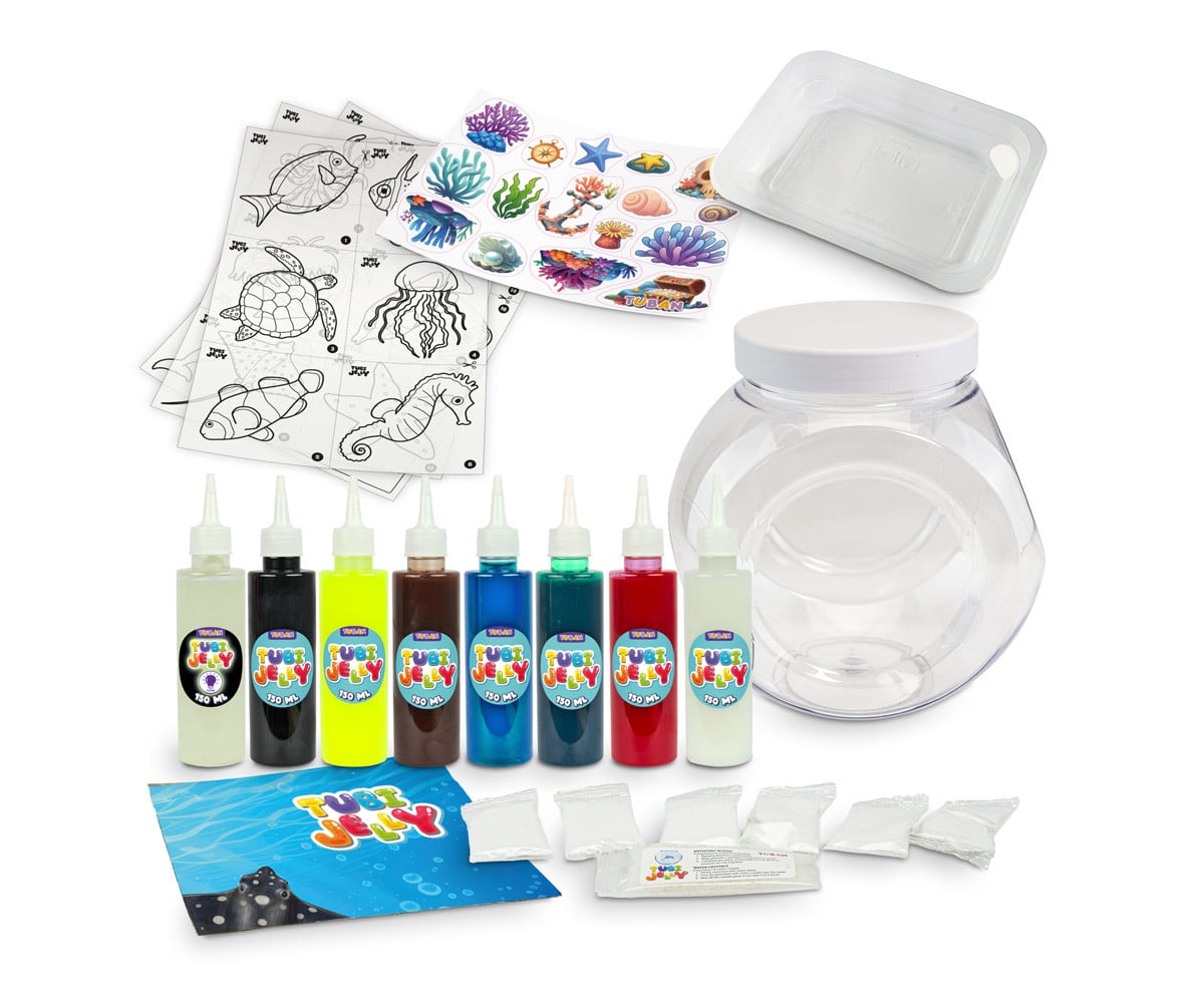 Kit de tubos Jelly Ocean com 8 cores e grande aquário