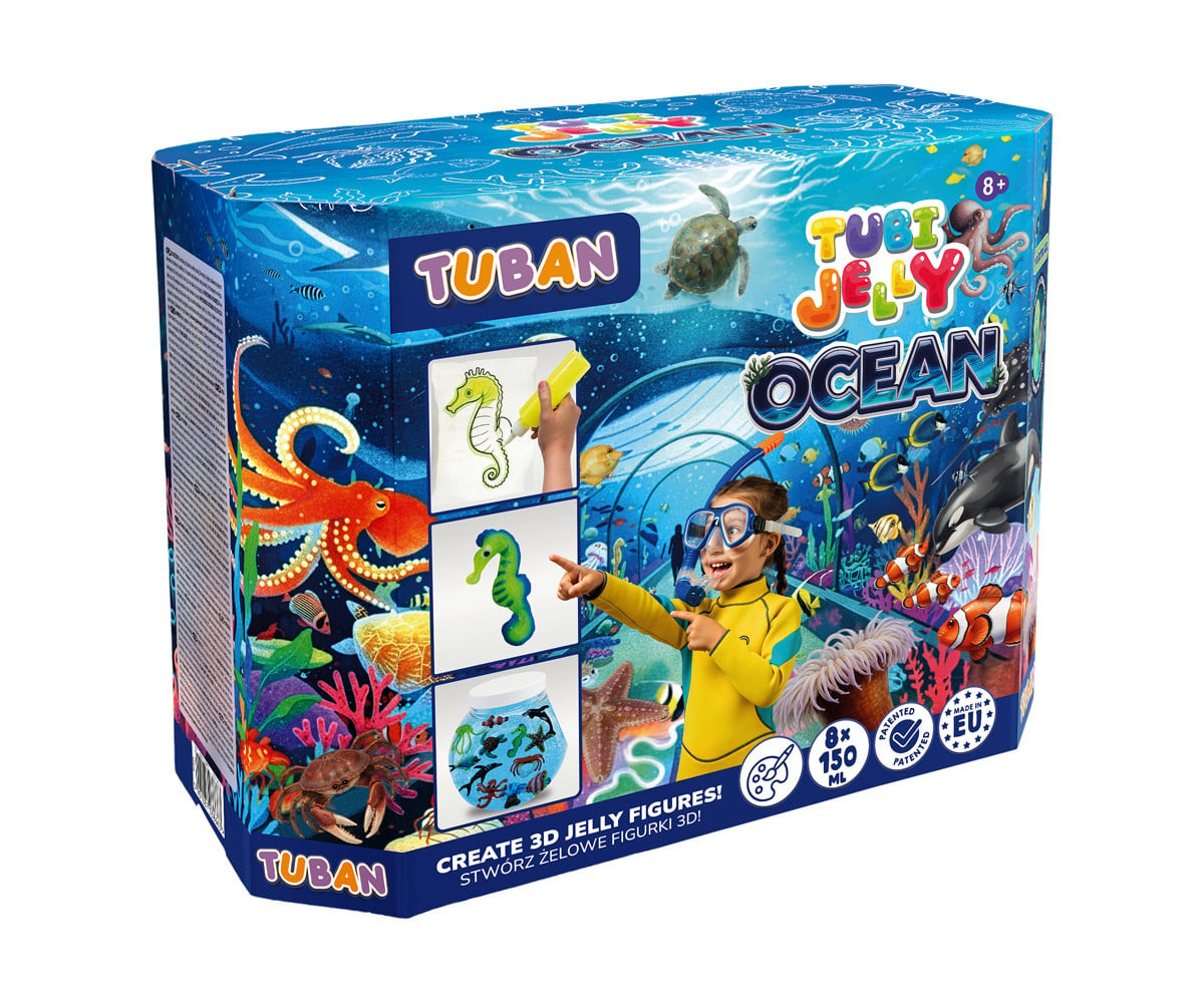 Kit de tubos Jelly Ocean com 8 cores e grande aquário