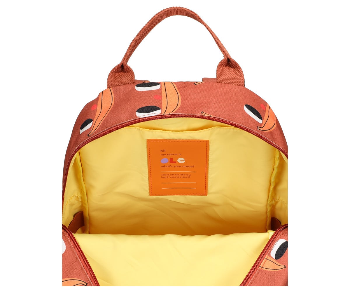 Mochila Escolar Ole Média Personalizável Charlotte Janvier Banana