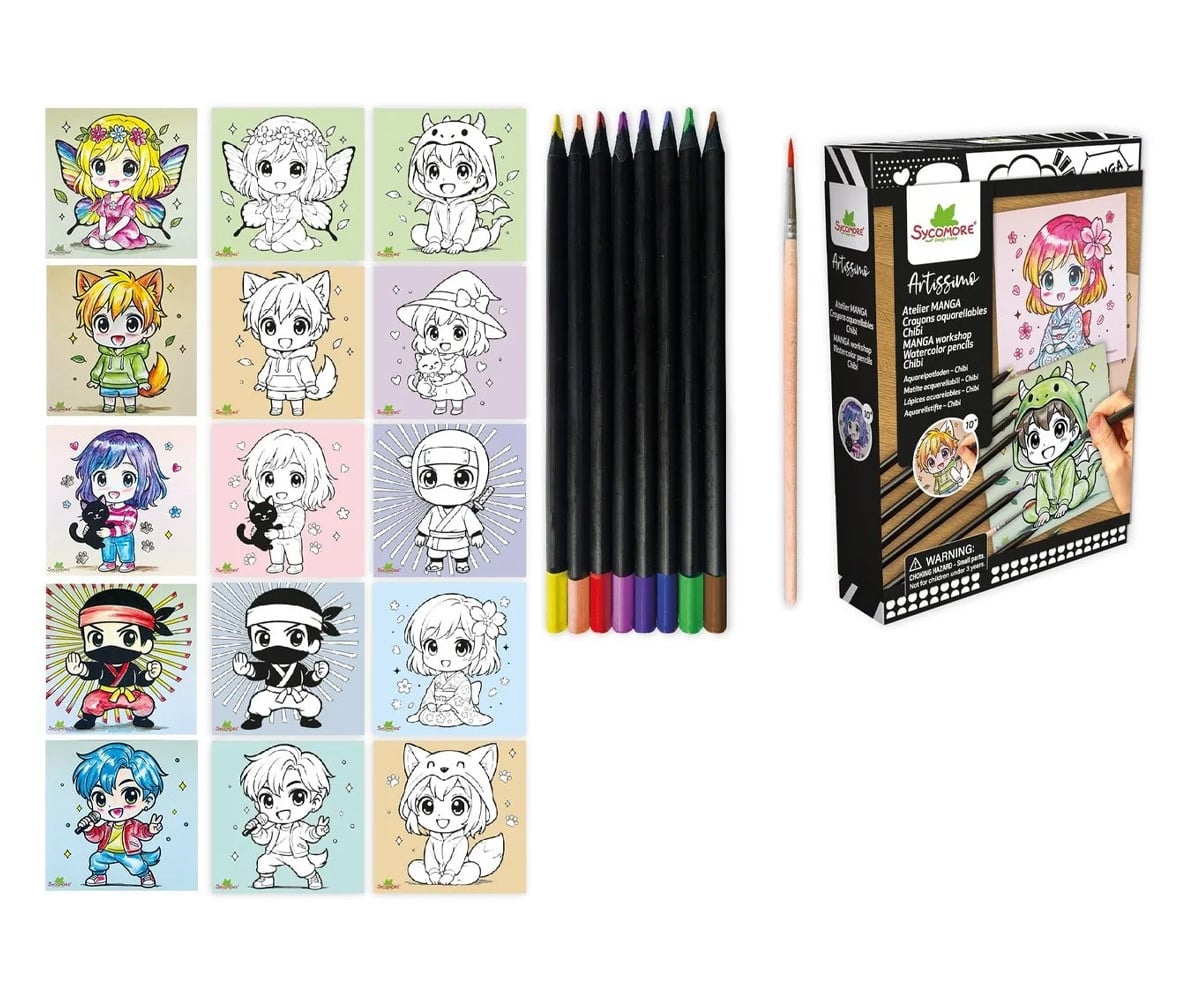 Caja Creativa S Manga Chibi con Lápices Acuarelables