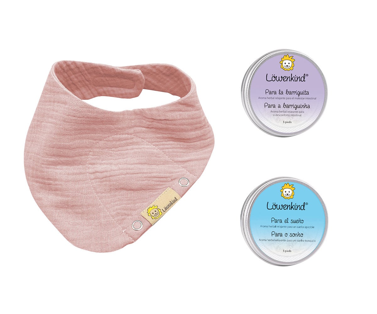 Set Inicio Bandana Mini Rosa Empolvado + 2 LowenPads