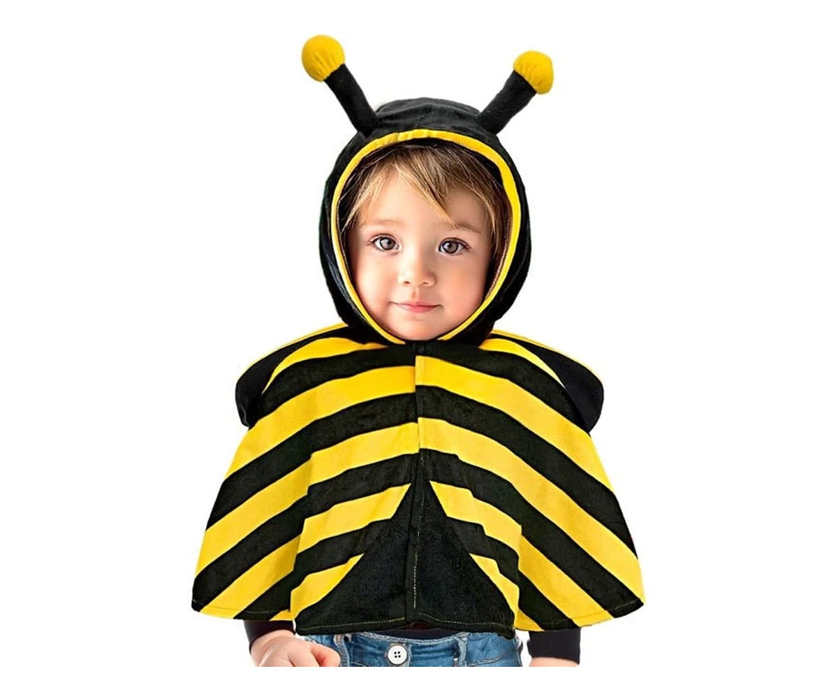 Disfraz Capa de Peluche con Capucha Abeja 1-2años